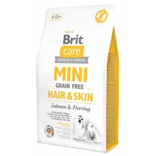 Брит 2 кг Care MINI GF Hair & Skin беззерн.корм д/с мини-пород с шерстью, требующей ухода