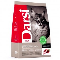 Дарси 0,3 кг сухой корм д/кошек, Adult Мясное ассорти