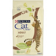 Purina Cat Chow корм для взрослых кошек с уткой, 1,5 кг