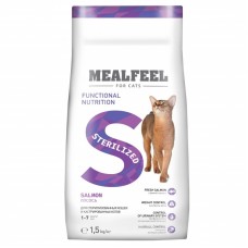 MEALFEEL корм для стерилиз кошек с лососем, 1,5кг