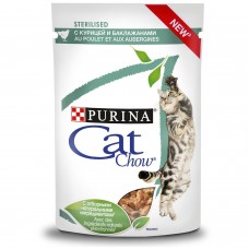 Purina Cat Chow для стерилиз кошек КУРИЦА+БАКЛАЖАН, 85г