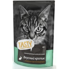 TASTY Petfood ПАУЧ д/кошек с кроликом в желе 85г