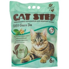 Cat Step Наполнитель растительный комкующийся Tofu Green Tea 2,8кг*6л