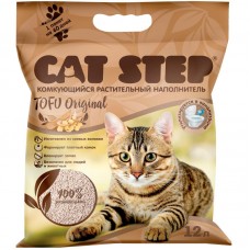 Cat Step Наполнитель растительный комкующийся Tofu Original 5,62кг*12л